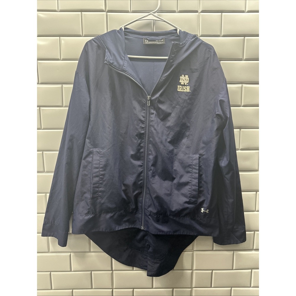 Under Armour Notre Dame Women's Size Medium Windbreaker Jacket Full Zip Lined